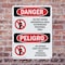 Signmission Do Not Enter Hazardous Area Bilingual Danger Sign, Plastic, 7in W x 10in L, 2PK OS-2PACK-DS-P-710-VS-1133 - alternate 3